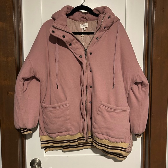 Bohme mauve/dusty pink Varsity Puffer Jacket Size Small / XS New - Picture 2 of 8
